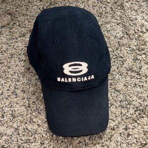 Balenciaga Black Embroidered Cap